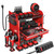 KSVO Power Tool Organizer Wall Mount with Drill Rack & Locking Drawers - Heavy Duty Metal Tool Shelf for Garage, Workshop, Shed, Basement Tool Organization - Gift for Men/Father (Red)