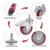 DICASAL 5 Inch Heavy Duty Stem Casters 360 Degree Swivel Thread Wheels with Metric Size M12-1.75 Screw Bolt Double Locking Brake Castor Wheel Load Capacity Upto 1200 Lbs Pack of Four