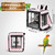 Suertree Bird Carrier with Seat Belt for Car Travel, Bird Backpack Carrier with Indestructible Stainless Steel Mesh, Large Bird Carrier Travel Cage, Pink