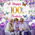 100th Birthday Decoration Banner for Women Purple 100th Birthday Banner Backdrop for Indoor Outdoor 100 Years Old Party Decor Supplies 70.8x43.3in