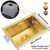 Gold Bar Prep Sink Mini Trumpet Kitchen Essential Sink 15 x10 Inch Rectangular Stainless Steel RV Utility Sink with Golden Drain Strainer Stopper, Single Bowl Undermount or Drop-In Gold Bar Prep Sink Mini Trumpet Kitchen Essential Sink 15 x10 Inch Rectangular Stainless Steel RV Utility Sink with Golden Drain Strainer Stopper, Single Bowl Undermount or Drop-In