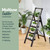 WOA WOA 4 Step Ladder, 300lbs Load, 36'' Top Step, Black