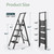 WOA WOA 4 Step Ladder, 300lbs Load, 36'' Top Step, Black