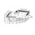 Sink Organizer, Silver Stainless Steel Sponge Holder with Towel Bar, Self-Adhesive Kitchen Storage Rack，Suitable for right-angle sinks