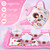 Auney Tea Party Set Toys for Girls, Tin Tea Set Pretend Play Girls Toys Gifts for Age 3-6, Kids Gifts Including Carrying Case (Flower Theme)