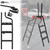 KEWISAUTO 42" Foldable Pickup Truck Tailgate Ladder with Grab Handle