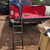 KEWISAUTO 42" Foldable Pickup Truck Tailgate Ladder with Grab Handle