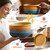 Homienly 10 inch Wheat Straw Dinner Plates Set of 8 - Alternative to Plastic, Microwave & Dishwasher Safe, Unbreakable Kids Plates with 4 Colors (Classic Bright)
