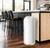 Huaqinglian 35L/9 Gallon White Gold Stainless Steel Commercial/Kitchen Trash Can, Round Open Top Waste Bin Garbage Bin for Home Office Restaurant (White Gold, 9gallon)