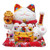 Nisorpa 11" Ceramic Lucky Cat Waving Arm with Auto-Swing Plastic Arm