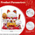 Nisorpa 11" Ceramic Lucky Cat Waving Arm with Auto-Swing Plastic Arm