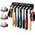 BIHOMIFI Baseball Bat Wall Mount Rack & Baseball Ring Set, Heavy Duty Steel Organizer with Glove Hooks, Garage Bedroom Dugout Storage for 10-14 Bats, Hardware Included