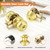 Probrico Polished Brass Entry Door Knob Lock Set and Single Cylinder Deadbolt Combination Set, Keyed Alike, 3 Pack