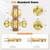 Probrico Polished Brass Entry Door Knob Lock Set and Single Cylinder Deadbolt Combination Set, Keyed Alike, 3 Pack