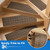FUNMAT Outdoor Stair Treads Non-Slip, 8" X 30" - 15-Pack Weather Resistant Grip Tape for Wooden Steps, Waterproof & Anti Skid High Traction Adhesive Step Strips for Stairs, Brown