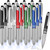 Zonon 15 Pieces 3 in 1 Multi-Function Touch Pen with LED Flashlight and Stylus Tip Multi-Function Ballpoint Pen, 1.0 mm Black Ink Ballpoint for Touch Screens Back to School Gifts(Delicate Colors)