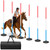 Motionchic 6 Pcs 6ft Pole Bending Poles for Horses, Heavy Duty Agility Poles Adjustable Height Equestrian Sports Training Equipment with Weighted Rubber Base for Horses, Soccer, Football, Dog