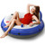QPAU Inflatable River Tube, 0.4 mm Thickened Puncture-Resistant Heavy Duty River Float, River Raft with Ergonomic Backrest, Mesh Bottom & 2 Cup Holders for Family Friends Lake Float