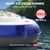 QPAU Inflatable River Tube, 0.4 mm Thickened Puncture-Resistant Heavy Duty River Float, River Raft with Ergonomic Backrest, Mesh Bottom & 2 Cup Holders for Family Friends Lake Float