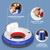 QPAU Inflatable River Tube, 0.4 mm Thickened Puncture-Resistant Heavy Duty River Float, River Raft with Ergonomic Backrest, Mesh Bottom & 2 Cup Holders for Family Friends Lake Float
