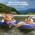 QPAU Inflatable River Tube, 0.4 mm Thickened Puncture-Resistant Heavy Duty River Float, River Raft with Ergonomic Backrest, Mesh Bottom & 2 Cup Holders for Family Friends Lake Float