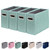 ComfortKeeper 4 Packs Letter Size File Organizer, File Folders Organizer, Fabric Storage Box, Collapsible Paper Organizer with Metal Handle, Smooth PVC Rails, Only Box (Green)