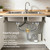 RZGZKLSH Kitchen Double Sink Downpipe Fittings, Stainless Steel