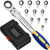 haisstronica 12 in 1 Flex-Head Ratcheting Wrench Set, Metric 8-19 mm