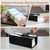 Acrylic Tissue Box Holder Rectangle​ with Curved Design - Decorative Modern Glossy Black Tissue Box Cover with Gold Metal Accents for Bathroom/Living Room/Office Décor