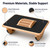 JLKCTHH Foldable Under Desk Foot Rest, Wooden Rocking Footrest with 4 Massage Rollers, Natural Rubber Wood Ergonomic Foot Stool with Silicone Anti-Slip Surface, Office Home Study Footrest for Post