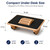 JLKCTHH Foldable Under Desk Foot Rest, Wooden Rocking Footrest with 4 Massage Rollers, Natural Rubber Wood Ergonomic Foot Stool with Silicone Anti-Slip Surface, Office Home Study Footrest for Post
