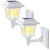 LeiDrail Solar Wall Lantern, 2 Modes Edison Bulb Solar Fence Lights, Outdoor Playhouse Accessories, Waterproof Warm/Cold White LED 15 LM Outdoor Decor Wall Lights for Garden Patio Yard White (2 Pack)