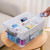 Citylife 17 QT Clear Craft Organizers and Storage Box with Handled Tray