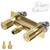 304 Stainless Steel 4" RV Outdoor Shower Valve Kit,Lead-Free Explosion-Proof Camper Shower Faucet,2-Way Quick Connect Diverter with Filter for Trailer Exterior,Brushed Gold,RVF01-BG