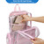 Mimfutu Heavy Duty Clear Backpack School Backpack, PVC Transparent Backpacks See Through Bookbag for Girls Boys Women Men (Light Pink)