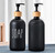 500ml 16.9oz Black Glass Soap Dispenser with Bamboo Pump Refillable Bathroom Hand Soap Dispenser Dish Soap Bottle Luxury Kitchen Bath Decor