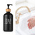 500ml 16.9oz Black Glass Soap Dispenser with Bamboo Pump Refillable Bathroom Hand Soap Dispenser Dish Soap Bottle Luxury Kitchen Bath Decor