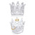 2 Pieces Clear Glass Crown Ring Holder Jewelry Dish, Decorative Trinket Tray, Women Vanity Jewelry Plate Tray, Ring Bowl for Earrings Necklaces Bracelet Keys Decor (Clear)