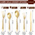 Gold 20-Piece Silverware Set with Handle, Stainless Steel Flatware Set, Cutlery Set Mirror Polished, Dishwasher Safe, Service for 4
