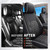 Huidasource F150 Front & Back Leather Seat Covers Accessories Fit for 2015-2026 F150 SuperCrew & 2017-2026 F250 F350 F450 Super Duty Crew Cab XL XLT Lariat King Ranch Platinum(Full Set/Black&White)