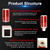 Aolyty Solar Driveway Marker Light, 2 Modes Warning Light 30 in, Red