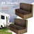 Leather Look RV Dinette Cushion Covers, Stretch Camper Cushion Slipcovers for Travel Trailer Couch RV Booth Seat, Replacement Camper Sofa Chair Protector (2 Backrest Cover & 2 Bench Cover,Brown)