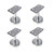 4pcs Adjustable 304 Stainless Steel Handrail Bracket, Hand Railing Brackets for Indoor & Outdoor Stairs，Ground-Type Upright Column Support Bracket，Wall Handrail Mounted Banister Hardware (I-Type, 4)