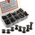 Alloypro 120Pcs Black Chicago Screws Assorted Kit 8Size Gun Metal Leather Rivets 3/16" Screw Rivet Phillip Head Book Binding Posts Nail Rivet Chicago Bolt for DIY Leather Craft (M5x4/5/6/7/8/10/12/15)