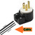 Nema 5-15P 15AMP 125Volt Male Plug,USA Canada Male DIY Rewirable 12 Directions Adjustable Assembly 90 Degree AC Connector, (2PACK)