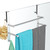 Frameless Glass Door Shower Towel Rack, Double Bar, 8 Hooks, Silver Steel
