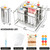 Popsicle Molds Set 6 Pieces Stainless Steel Ice Popsicle Maker, Homemade Popsicle Molds with 50 Sticks, 20 Bags, 14 Silicone Seals, 1 Cleaning Brush & 1 Stand, DIY Ice Pop Mold Maker for Kids (Square)
