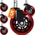 FreekyFit Office Chair Wheels for Casters Replacement - 3" Rubber Wheels for Computer Gaming Desk Caster Smooth & Safe Rolling for All Floors Including Hardwood and Carpet - Set of 5 - Red