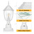 PARTPHONER Dusk to Dawn White Outdoor Post Light with Pier Mount Base, Waterproof Pole Lantern Light Fixture, Exterior Lamp Post Lantern Head with Clear Glass Panels for Garden, Patio, Pathway
