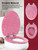 Angol Shiold ELONGATED Pink Glitter Resin Slow Close Toilet Seat 18.5Inch